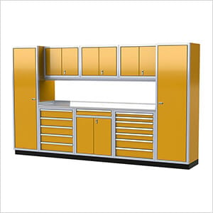 Pro II 12-Foot Yellow Aluminum Garage Cabinet System