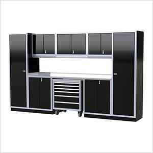 Pro II 12-Foot Signature Black Aluminum Garage Cabinet System