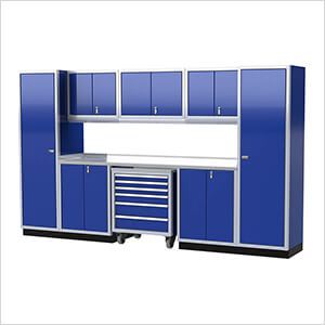 Pro II 12-Foot Moduline Blue Aluminum Garage Cabinet System