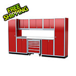 Moduline Pro II 12-Foot Red Aluminum Garage Cabinet System