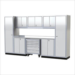 Pro II 12-Foot White Aluminum Garage Cabinet System