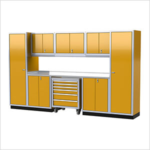Pro II 12-Foot Yellow Aluminum Garage Cabinet System