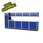Moduline Pro II 14-Foot Moduline Blue Aluminum Garage Cabinet System