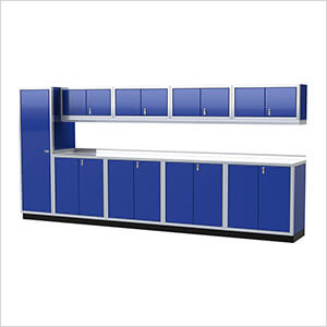 Pro II 14-Foot Moduline Blue Aluminum Garage Cabinet System