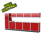 Moduline Pro II 14-Foot Red Aluminum Garage Cabinet System