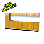 Moduline Pro II 14-Foot Yellow Aluminum Garage Cabinet System