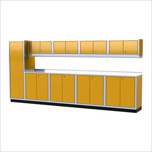 Pro II 14-Foot Yellow Aluminum Garage Cabinet System