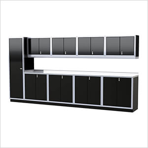 Pro II 14-Foot Signature Black Aluminum Garage Cabinet System