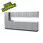 Moduline Pro II 14-Foot Light Gray Aluminum Garage Cabinet System