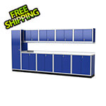 Moduline Pro II 14-Foot Moduline Blue Aluminum Garage Cabinet System