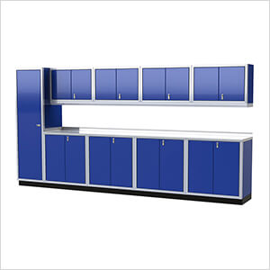 Pro II 14-Foot Moduline Blue Aluminum Garage Cabinet System