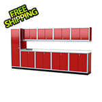 Moduline Pro II 14-Foot Red Aluminum Garage Cabinet System