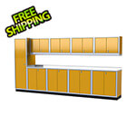 Moduline Pro II 14-Foot Yellow Aluminum Garage Cabinet System