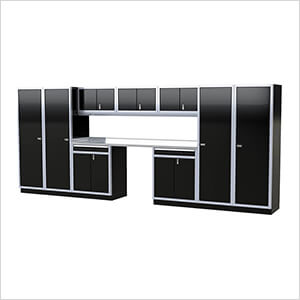 Pro II 16-Foot Signature Black Aluminum Garage Cabinet System