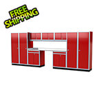 Moduline Pro II 16-Foot Red Aluminum Garage Cabinet System