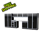 Moduline Pro II 16-Foot Signature Black Aluminum Garage Cabinet System
