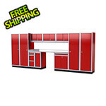 Moduline Pro II 16-Foot Red Aluminum Garage Cabinet System