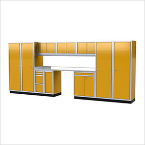 Pro II 16-Foot Yellow Aluminum Garage Cabinet System