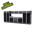Moduline Pro II 16-Foot Signature Black Aluminum Garage Cabinet System