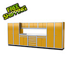 Moduline Pro II 16-Foot Yellow Aluminum Garage Cabinet System