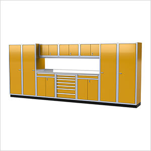 Pro II 16-Foot Yellow Aluminum Garage Cabinet System