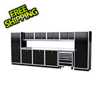 Moduline Pro II 16-Foot Signature Black Aluminum Garage Cabinet System