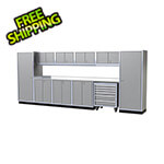Moduline Pro II 16-Foot Light Gray Aluminum Garage Cabinet System
