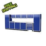 Moduline Pro II 16-Foot Moduline Blue Aluminum Garage Cabinet System