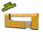 Moduline Pro II 16-Foot Yellow Aluminum Garage Cabinet System