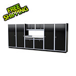 Moduline Pro II 16-Foot Signature Black Aluminum Garage Cabinet System