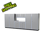 Moduline Pro II 16-Foot Light Grey Aluminum Garage Cabinet System