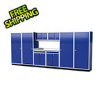 Moduline Pro II 16-Foot Moduline Blue Aluminum Garage Cabinet System