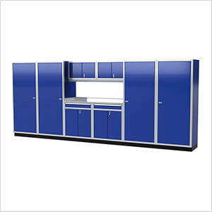 Pro II 16-Foot Moduline Blue Aluminum Garage Cabinet System