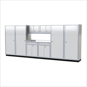 Pro II 16-Foot White Aluminum Garage Cabinet System