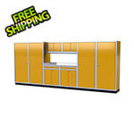 Moduline Pro II 16-Foot Yellow Aluminum Garage Cabinet System