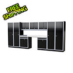 Moduline Pro II 16-Foot Signature Black Aluminum Garage Cabinet System