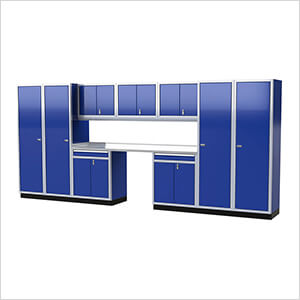 Pro II 16-Foot Moduline Blue Aluminum Garage Cabinet System