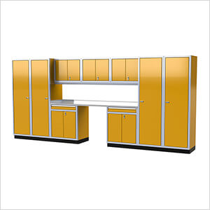 Pro II 16-Foot Yellow Aluminum Garage Cabinet System