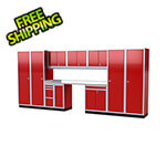 Moduline Pro II 16-Foot Red Aluminum Garage Cabinet System