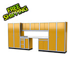 Moduline Pro II 16-Foot Yellow Aluminum Garage Cabinet System