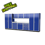 Moduline Pro II 16-Foot Moduline Blue Aluminum Garage Cabinet System