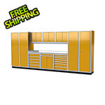 Moduline Pro II 16-Foot Yellow Aluminum Garage Cabinet System