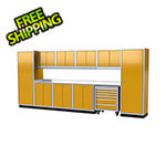 Moduline Pro II 16-Foot Yellow Aluminum Garage Cabinet System
