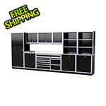 Moduline Pro II 16-Foot Signature Black Aluminum Garage Cabinet System
