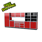 Moduline Pro II 16-Foot Red Aluminum Garage Cabinet System