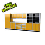 Moduline Pro II 16-Foot Yellow Aluminum Garage Cabinet System