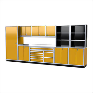 Pro II 16-Foot Yellow Aluminum Garage Cabinet System