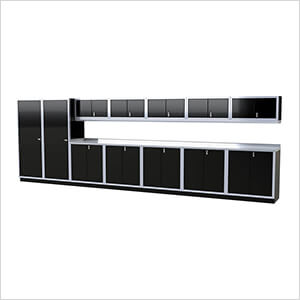 Pro II 20-Foot Signature Black Aluminum Garage Cabinet System