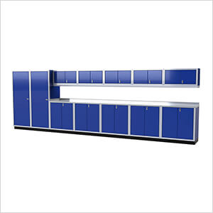 Pro II 20-Foot Moduline Blue Aluminum Garage Cabinet System