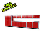 Moduline Pro II 20-Foot Red Aluminum Garage Cabinet System